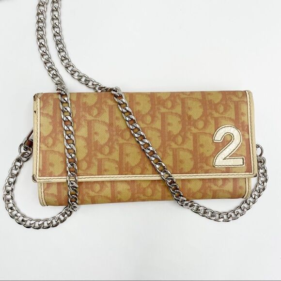SALE!! Authentic Dior 1990s Y2K Vintage Pink Trotter WOC Crossbody Bag - Picture 1 of 13